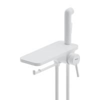 773500200 Jupiter Смеситель Damixa монтируемый в стену с гигиеническим душем и полкой, белый