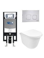 Унитаз с инсталляцией WeltWasser AMBERG 497 + TELBACH 004 GL-WT + AMBERG RD-MT CR