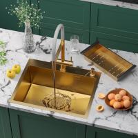 Кухонная мойка Roxen Simple 60 PVD (зернистое золото)