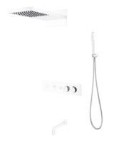 Встроенная душевая система Boheme Fusion с термостатом, MATT WHITE с изливом, 131-2-MW