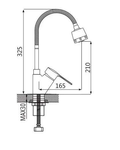 Смеситель для мойки Shevanik S5143 с гибким изливом