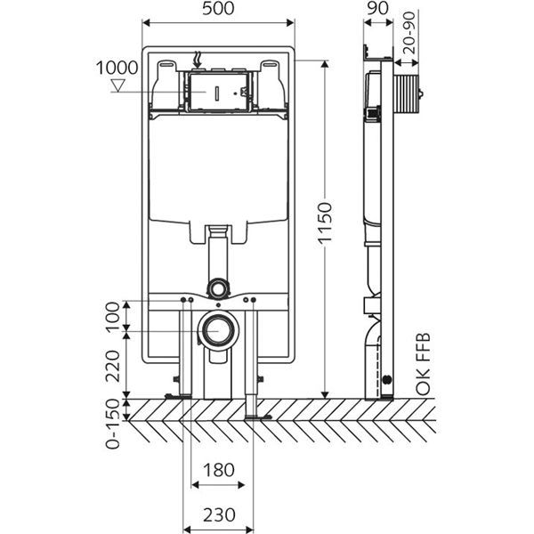 Инсталляция для унитаза тонкая Schell Montus C90 030610099