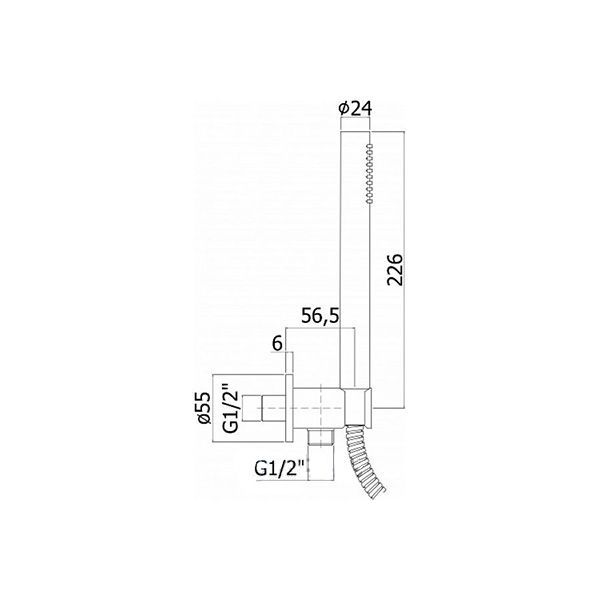 Душевая лейка Paffoni Light ZDUP094NO TONDO с креплением черный матовый