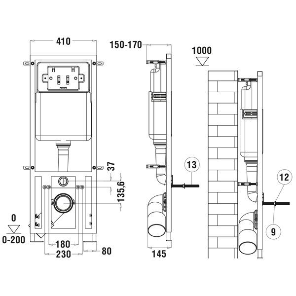 Унитаз с инсталляцией WeltWasser MARBERG 410 + KEHLBACH 004 GL-WT + MAR 410 RD