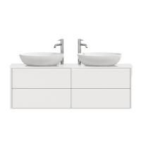 Тумба под умывальник Belux Джаз подвесная 150-04, белый глянцевый