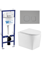 Комплект инсталляции с унитазом Weltwasser BAMBERG 460 + NESENBACH 004 GL-WT + BAMBERG CR