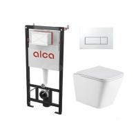 Комплект инсталляции AlcaPlast AM101/1120 + M571 c кнопкой и унитазом WeltWasser WW GELBACH 043 GL-WT