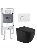 Комплект инсталляции с унитазом Weltwasser AMBERG 497 ST + HEIMBACH 043 MT-BL + AMBERG RD-WT