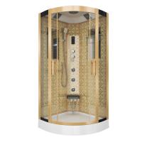 Душевая кабина Niagara Luxe NG-7715G (90x90х215) низкий поддон(15см),дверь раздвижная,стенки золото