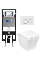 Комплект инсталляции с унитазом Weltwasser AMBERG 497 + GELBACH 043 GL-WT + AMBERG RD-WT