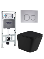 Комплект инсталляции с унитазом Weltwasser AMBERG 506 ST + GELBACH 043 MT-BL + AMBERG RD-CR