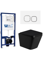 Комплект инсталляции с унитазом Weltwasser BAMBERG 525 + GELBACH 043 GL-BL + BAMBERG WT