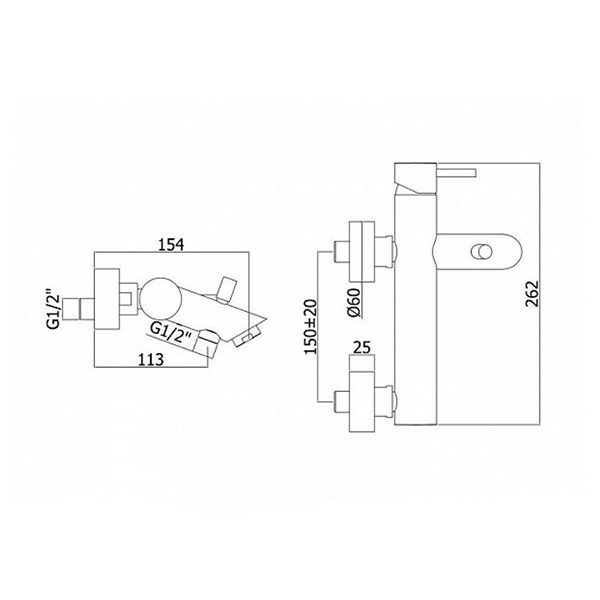 Смеситель для ванны с душем Paffoni Light LIG022CR