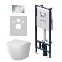 IS100251.801900 Инсталляция MasterFit с клавишей S глянц хром с подвесным унитазом Like Aquaspin с сиденьем м/лиф