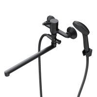 F85B90122 X-Joy S, Смеситель для ванны и душа AM.PM, излив 325 мм, душевой набор, черный