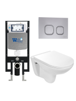 Унитаз с инсталляцией WeltWasser AMBERG 497 + BAARBACH 004 GL-WT + AMBERG RD-CR