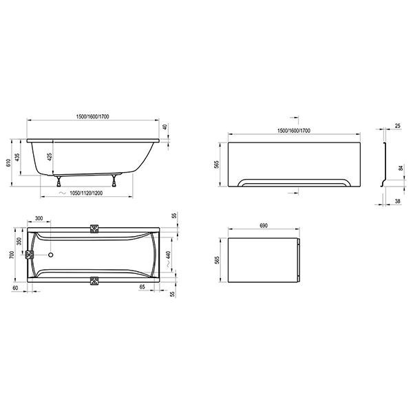 Акриловая ванна Ravak Classic 140x70 CA81000000