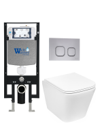 Комплект инсталляции с унитазом Weltwasser AMBERG 497 + GELBACH 043 GL-WT + AMBERG RD-CR