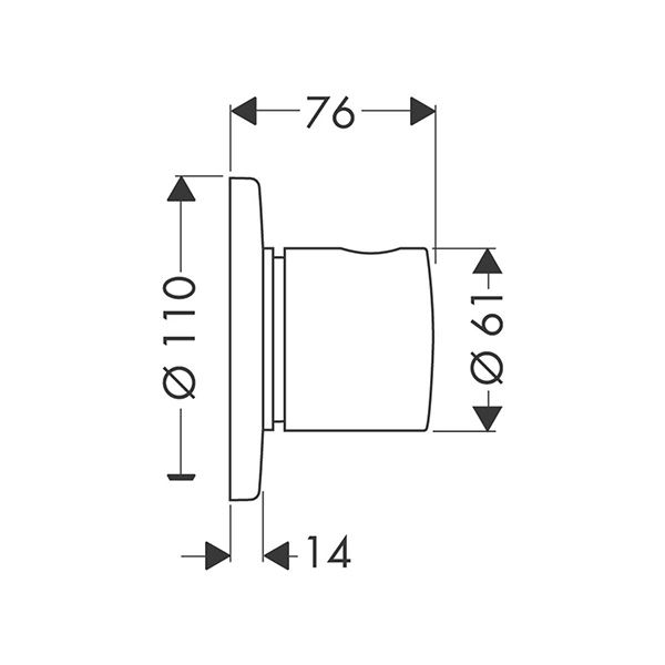 Внешняя часть переключающего вентиля Hansgrohe Trio/Quattro S 15932000