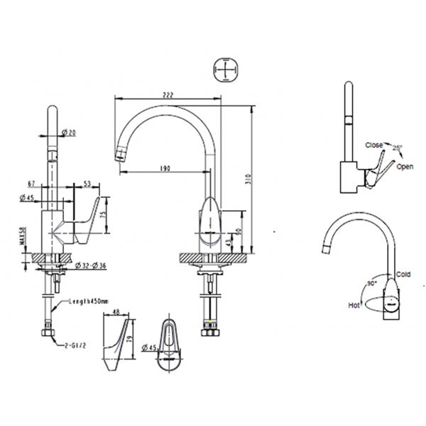 Смеситель для мойки Bravat Drop-D F748162C