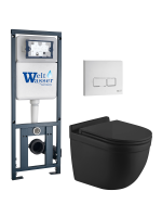 Комплект инсталляции с унитазом Weltwasser MARBERG 410 + HEIMBACH 043 MT-BL + MAR 410 SE GL-WT