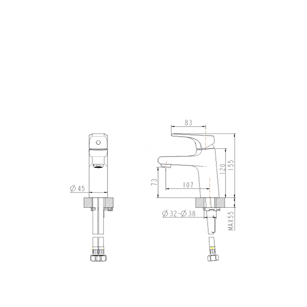 Смеситель для умывальника Bravat Vega F1119177CP