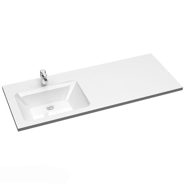 Раковина Elmar R-07D001-01 120x50 левая, сигнально-белый с сифоном