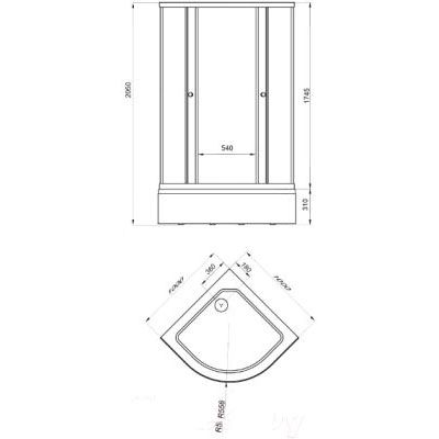 Душевое ограждение Triton Грэй В1 100*100 Тонированные