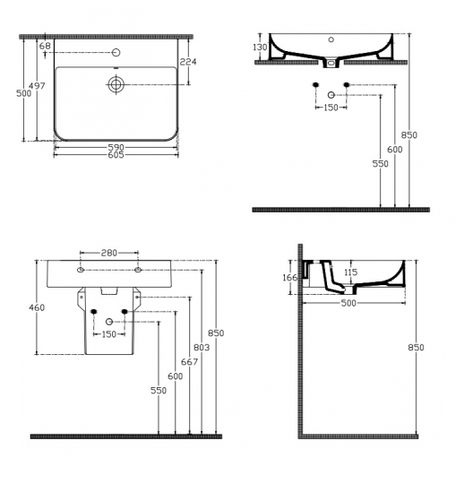 Раковина Isvea Sott'Aqua 61 см накладная цвет белый 10SQ51061SV