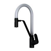 F8007825 Like, Смеситель для кухни AM.PM с каналом для питьевой воды и гибким изливом, черн., серый излив