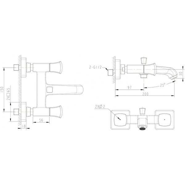 Смеситель для ванны Bravat Whirlpool F678112C-01