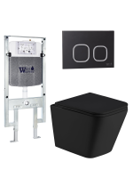 Комплект инсталляции с унитазом Weltwasser AMBERG 497 ST + GELBACH 043 MT-BL + AMBERG RD-BL