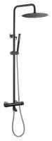 Душевая стойка Boheme Uno 468-T-BCR черный, хром, с термостатом