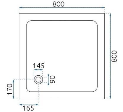 Душевой поддон Rea Savoy 80x80 K4804 Black