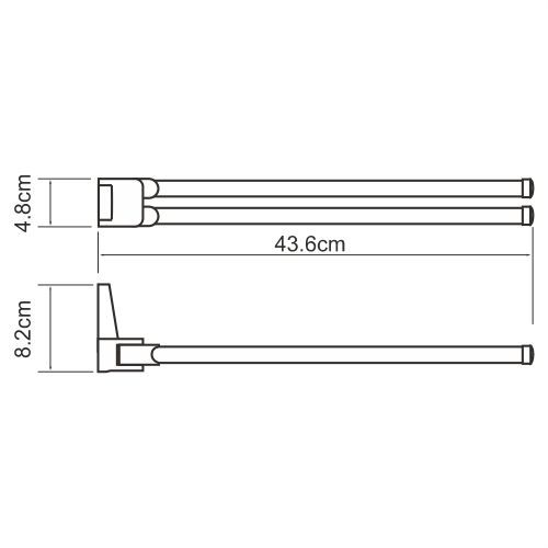 Держатель полотенец двойной WasserKRAFT Lopau K-6031