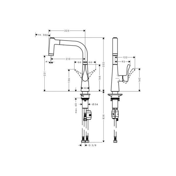 Смеситель для мойки Hansgrohe Metris 14834800