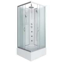 Душевая кабина Niagara Classic NG-1108-14BKTG (90х90х210) средний поддон(26см),стекло матовое,4 места с полкой