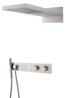 Душевой комплект Boheme Zodiac 133-NB термостат, С ВНУТРЕННЕЙ ЧАСТЬЮ, nikel brush