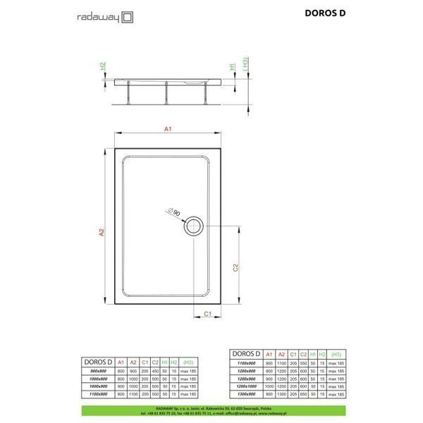 Душевой поддон Radaway Doros D 120x80 SDRD1280-01
