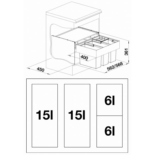 Мусорная система Blanco SELECT 60/4 520781