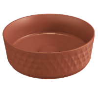 Раковина накладная ISVEA Davanti круглая 36см, цвет терракотовый матовый 10NF67036-2U