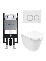 Унитаз с инсталляцией WeltWasser AMBERG 497 + TELBACH 004 GL-WT + AMBERG RD-WT