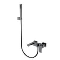 Смеситель для ванны с душем Boheme Qubic 473-SGM shinny gun metal