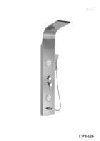 Панель TWIN BR душевая из нержавеющей стали с форсунками Ceruttispa CT9988, цвет матовая нержавеющая сталь