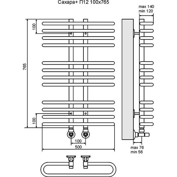 Полотенцесушитель Terminus Сахара+ П12 100х765