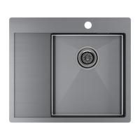 Мойка Paulmark KRONER 59F PM225951-GMR 510х590х200 мм, нержавеющая сталь, вороненая сталь