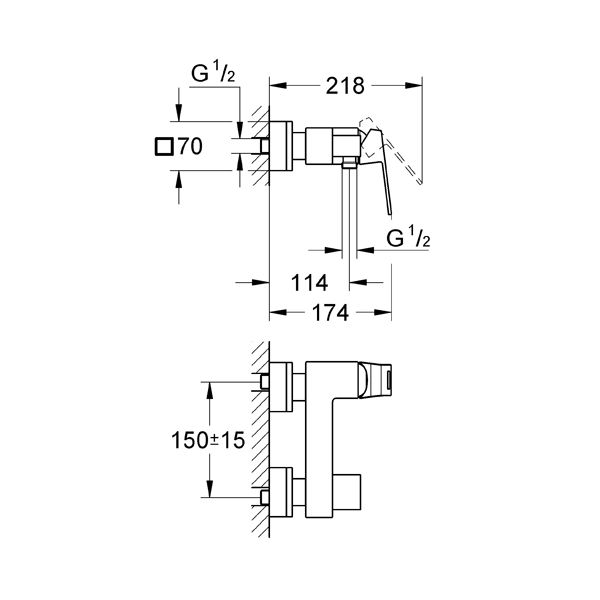 Смеситель для душа Grohe Eurocube 23145000