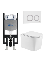 Унитаз с инсталляцией WeltWasser AMBERG 497 + NESENBACH 004 GL-WT + AMBERG RD-WT