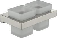 Настенный стакан двойной Grocenberg AC0022 (Никель)