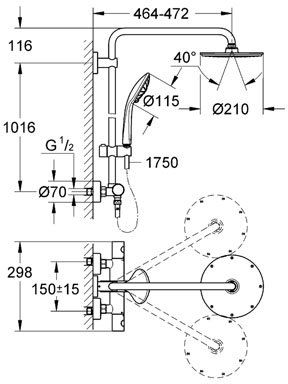 Душевая система Grohe Euphoria XXL System 210 [27964 000]